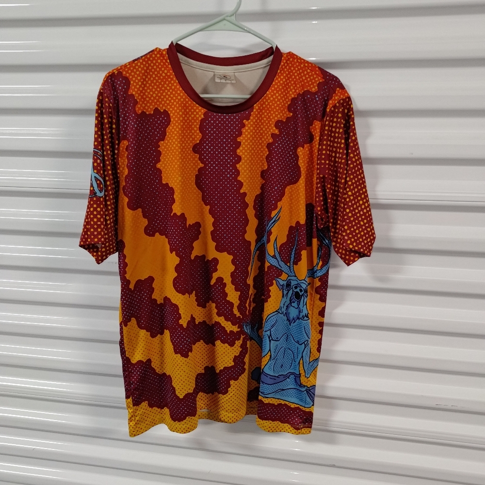 Rare Air Discs Sublimated Premium RAD ELK Man Crewneck Short Sleeve Jersey L